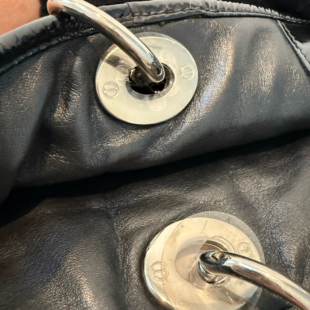 Christian Dior Patent Lady Dior Soft Black Cannage Shopping Tote Bag - Picture 12 of 14